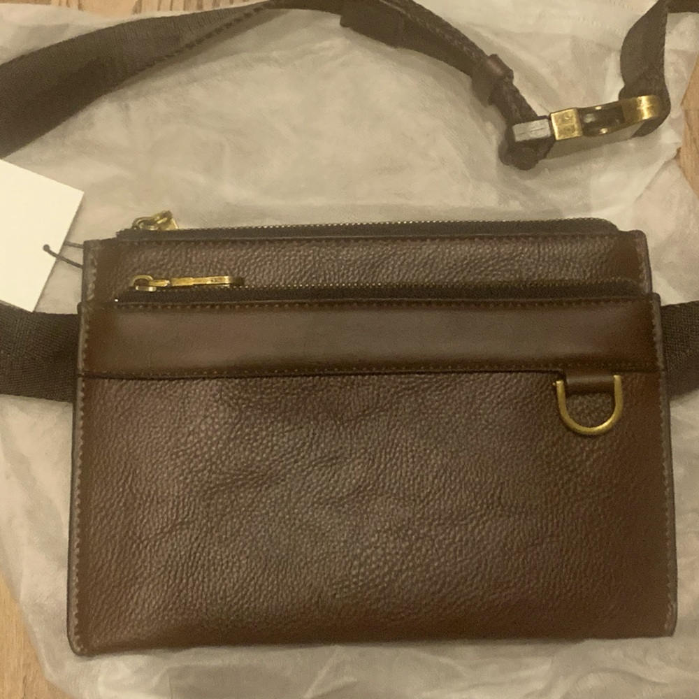 Brown Faux Leather Travel Bag